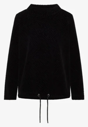 Alternative view of Shirt met structuur en trechtervormige hals