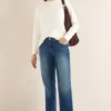 Shirt met trechtervormige hals in effen kleur