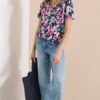 Shirt met tuniek en split aan de hals