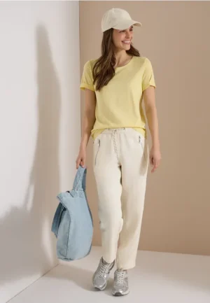 Slim Legs broek van linnenmix