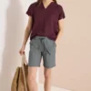 Straight Legs shorts in seersucker kwaliteit