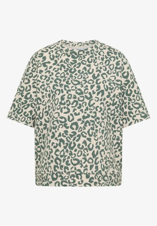 Sweater met korte mouwen en leoprint - Afbeelding 2