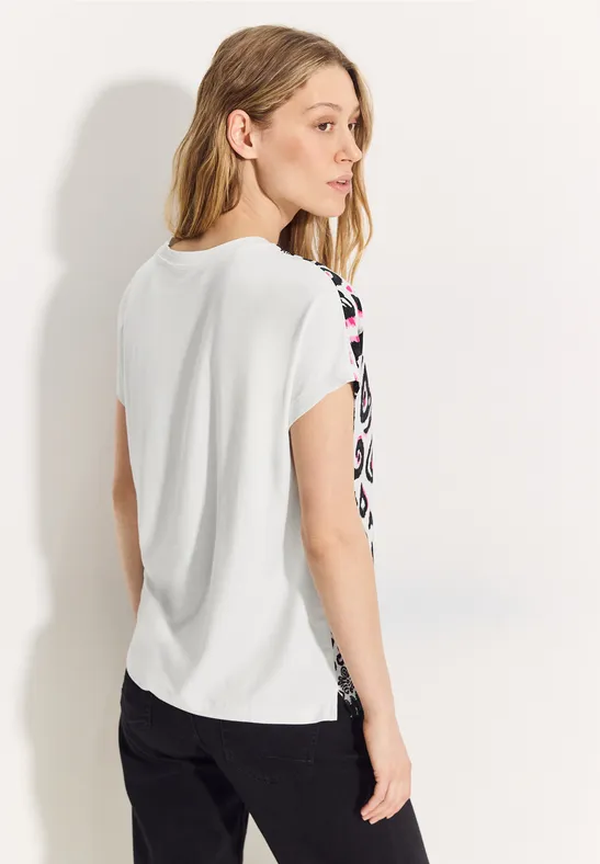 T-shirt in materiaalmix - Afbeelding 3