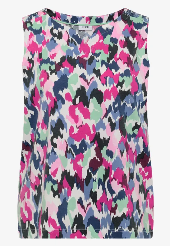 Top met gespleten hals en print - Afbeelding 2