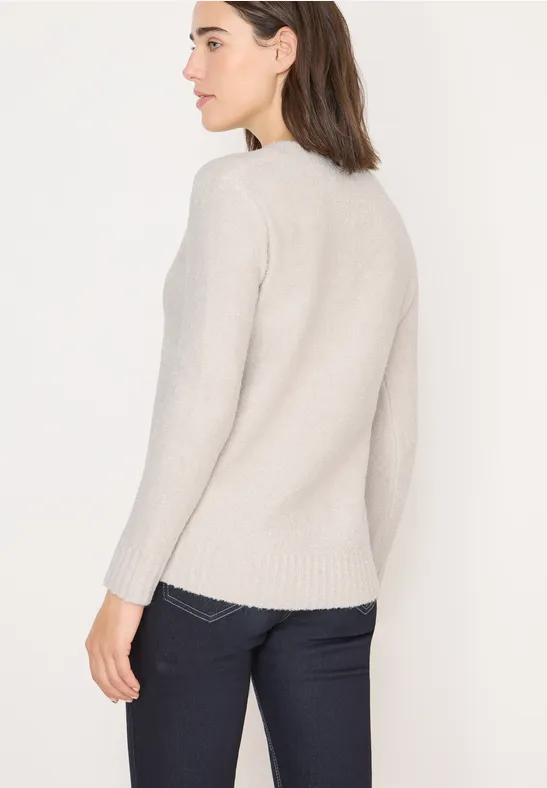 Trui met bouclé V-hals - Afbeelding 3