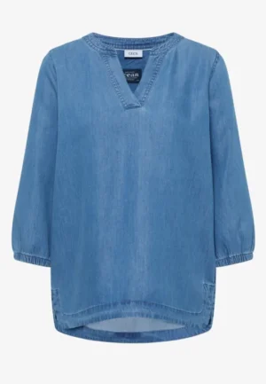 Alternative view of Tuniek met 3/4 mouwen in denimlook