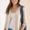 Vest met 3/4 mouwen in een gebreide look