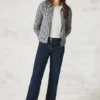 Vest met verengaren en print