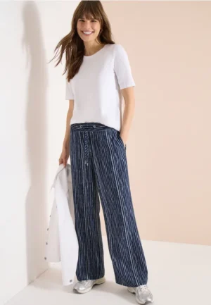 Wide Legs broek in Loose Fit met strepen