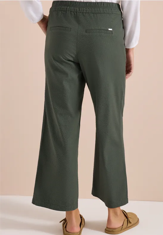 Wide Legs broek in seersucker kwaliteit - Afbeelding 3