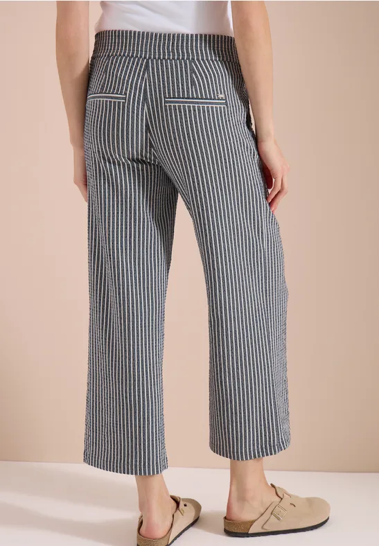 Wide Legs broek in seersucker stof - Afbeelding 3