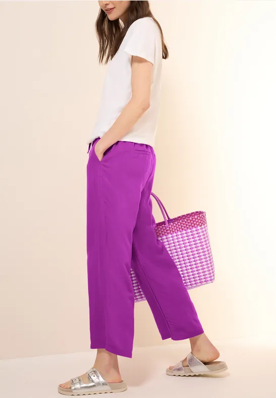 Wide Legs broek van linnenmix - Afbeelding 3