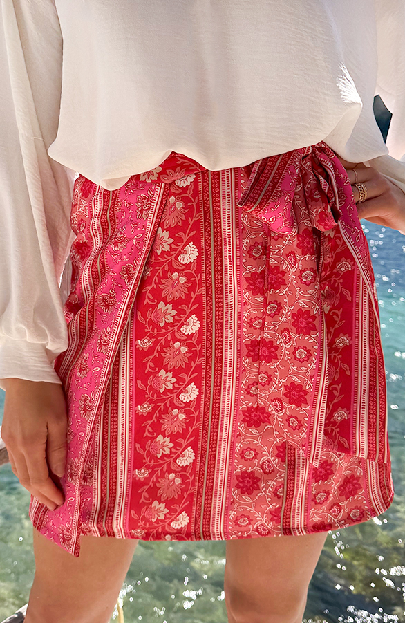 Wrap Skirt Savannah Rood Roze