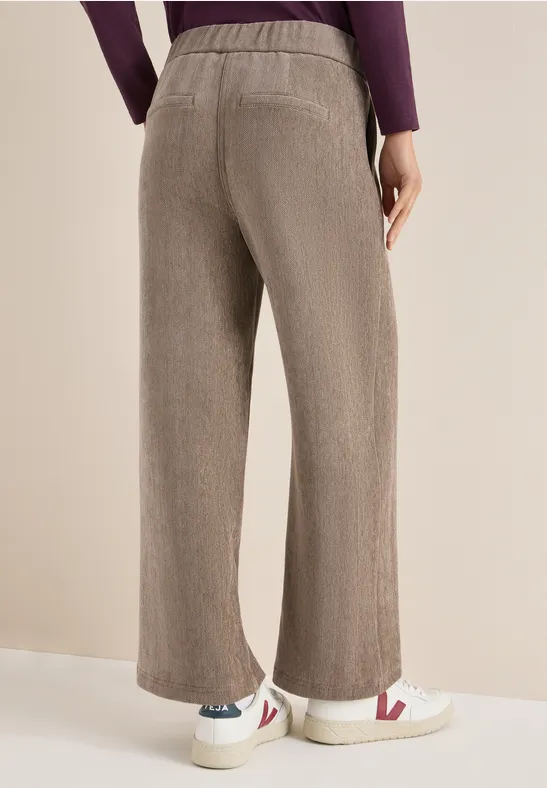 Zachte chenille broek Wide Legs - Afbeelding 3