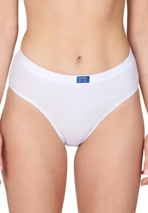 Dames High leg slip 3270 sport - Dames onderbroek - kanten ondergoed -badstof kruisje - wit en zwart