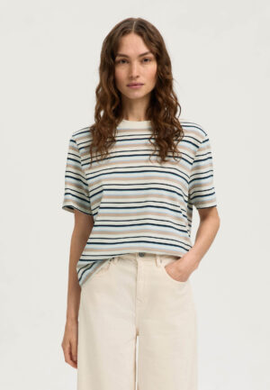 Selected Striped Boxy T-shirt