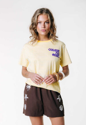 Colourful Rebel Puff Logo Striped T-shirt