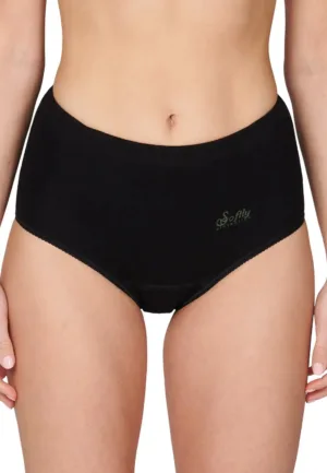 Beeren 2-pak Julia taille slip met badstof kruisje "Softly" - Hoge Katoenen dames onderbroek - Oma ondergoed