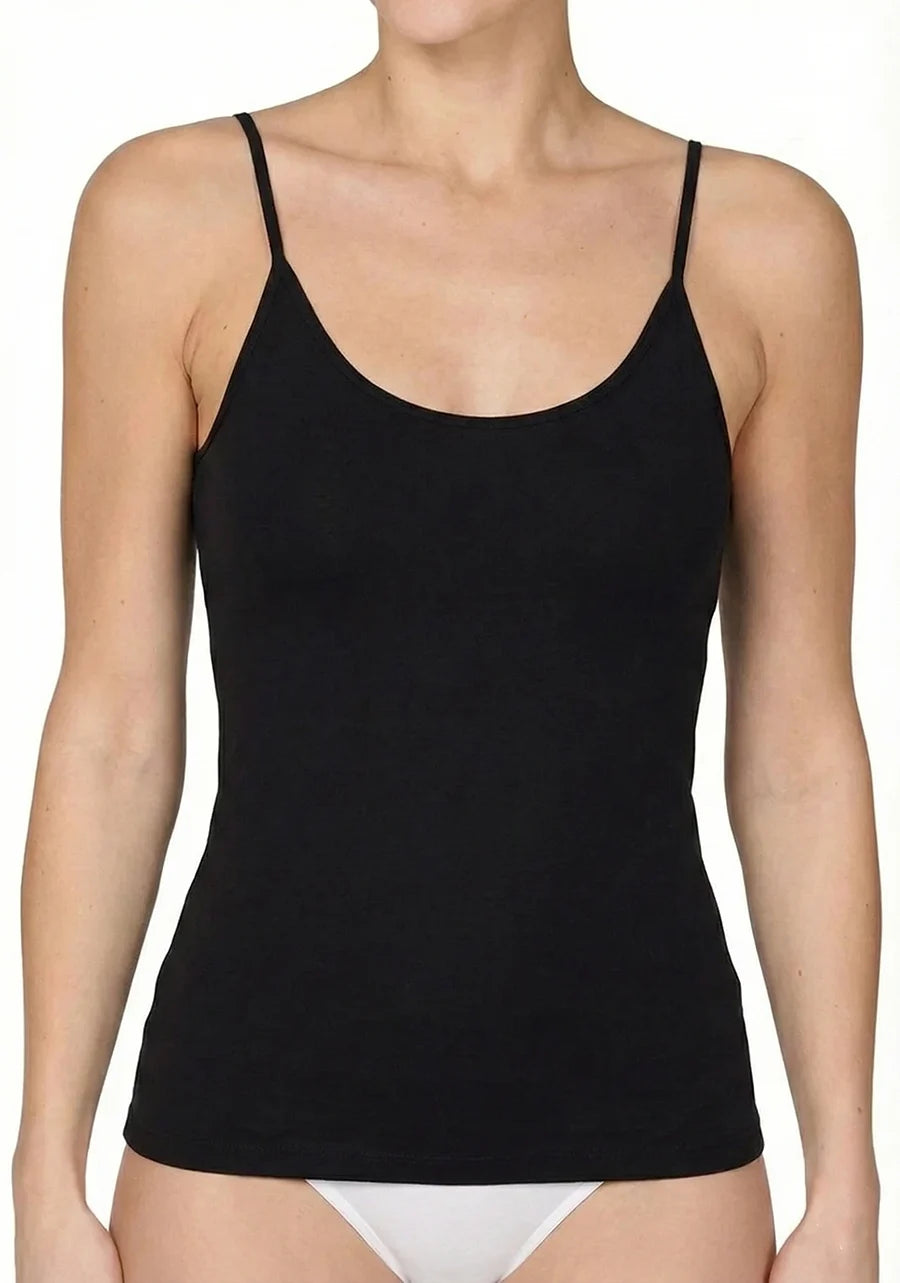 Dames spaghetti hemd comfort feeling - Katoenen onderhemd wit, zwart - Singlet smalle bandjes