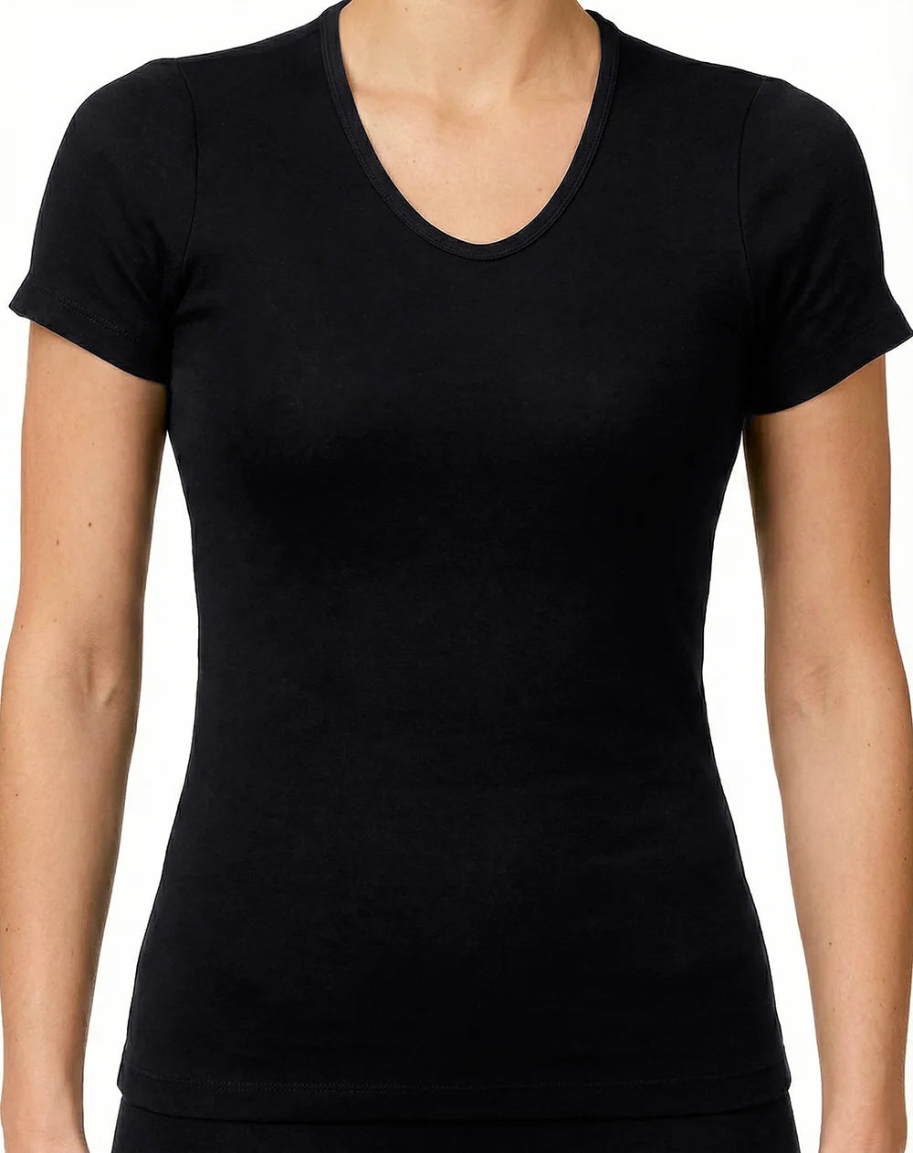 Dames thermo shirt korte mouw - Thermisch - Warm Thermo kleding dames - Lage hals