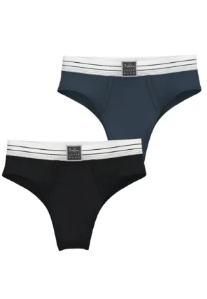 2-pack dames slips - Core High Waist Brief - Dames taille slips- hoge onderbroeken
