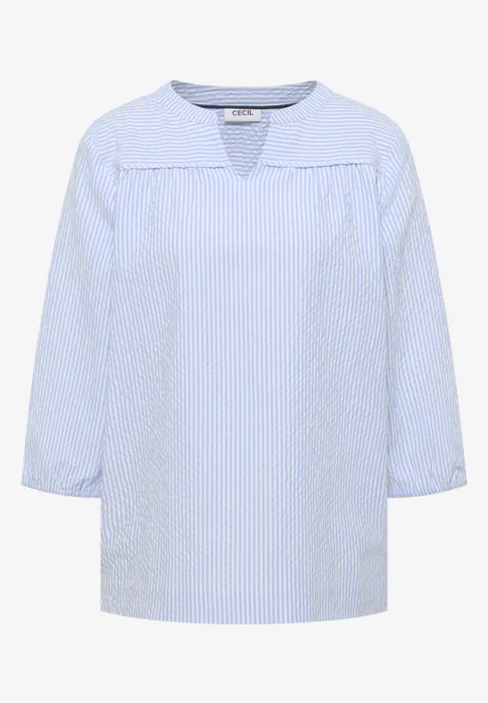 blouse met 3/4 mouwen in seersucker kwaliteit - Afbeelding 2