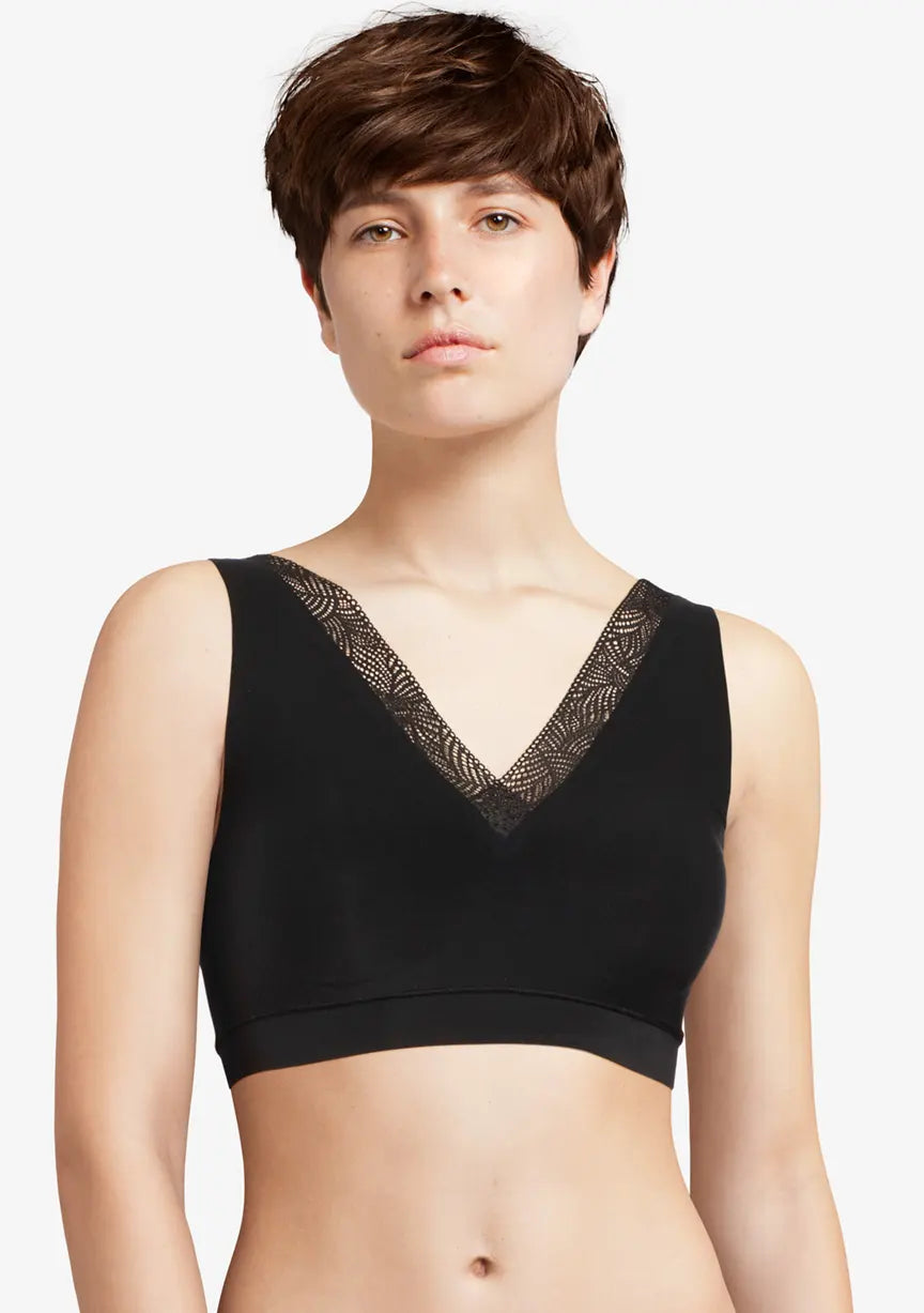 Bralette kanten top met vulling - Soft Stretch - Dames naadloze Bh top - Brede bandjes
