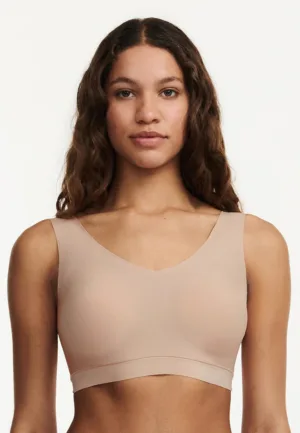 Chantelle Bralette top met vulling - Soft Stretch - Padded top - Bralette / BH Top naadloos dames - Rood - zwart - Huidskleur