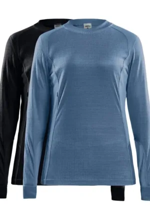 2-Pack Core Thermoshirt Lange mouw Dames - Warm thermisch ondergoed Ronde hals - Thermotrui