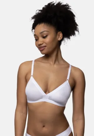 Niet voorgevormde Bh zonder beugel - Tiffany - Bralette met sluiting - Katoen