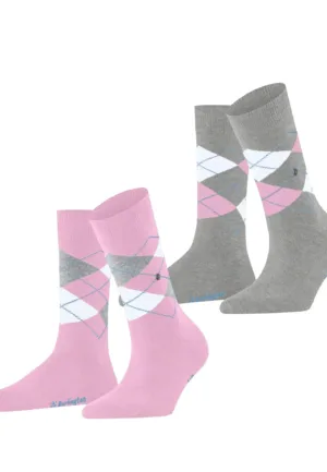 Burlington 2-paar Everyday dames sokken - Argyle - katoenen sokken met ruit print