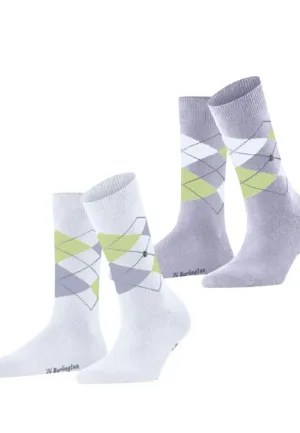 Burlington 2-paar Everyday dames sokken - Argyle - katoenen sokken met ruit print