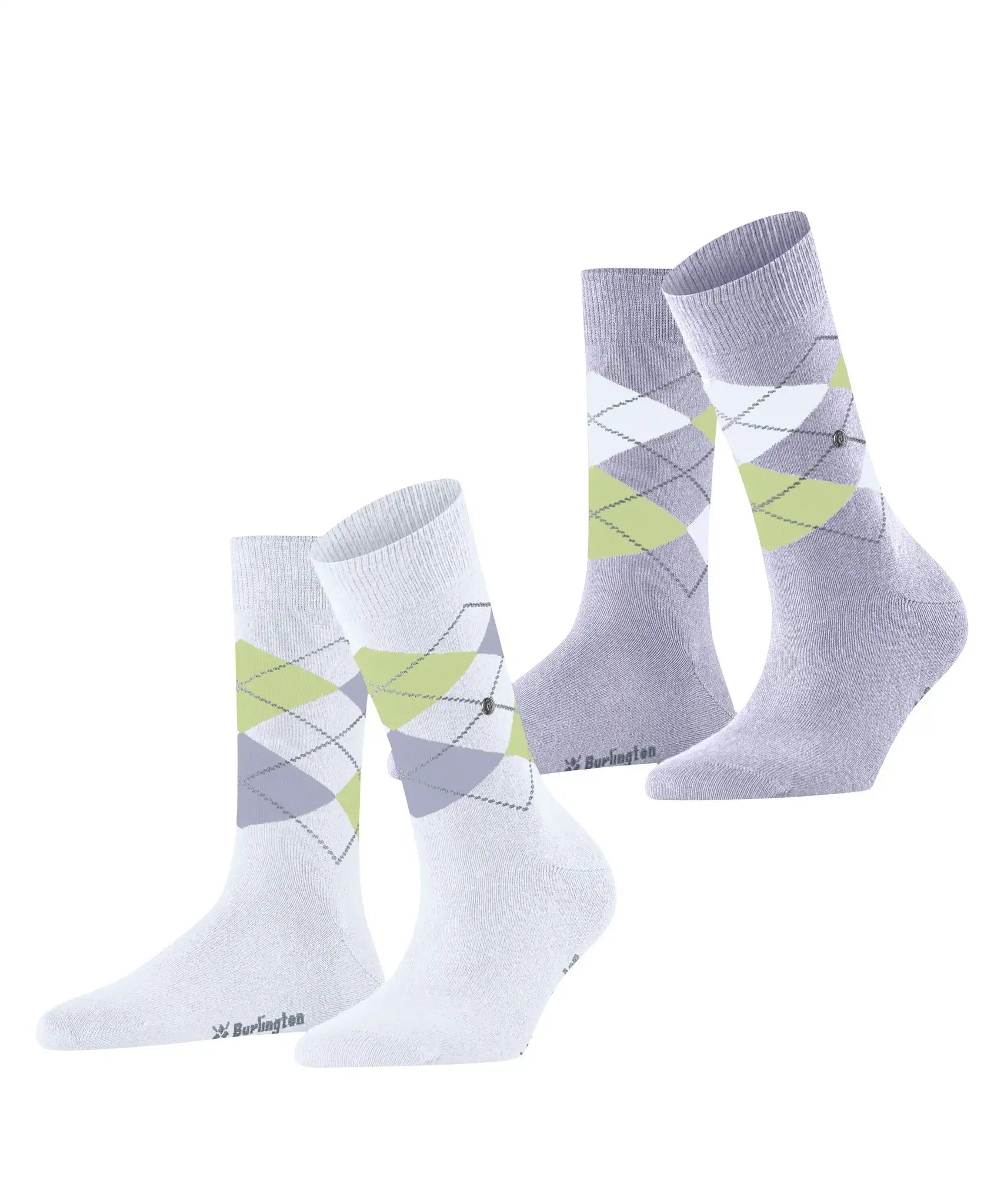 Burlington 2-paar Everyday dames sokken - Argyle - katoenen sokken met ruit print