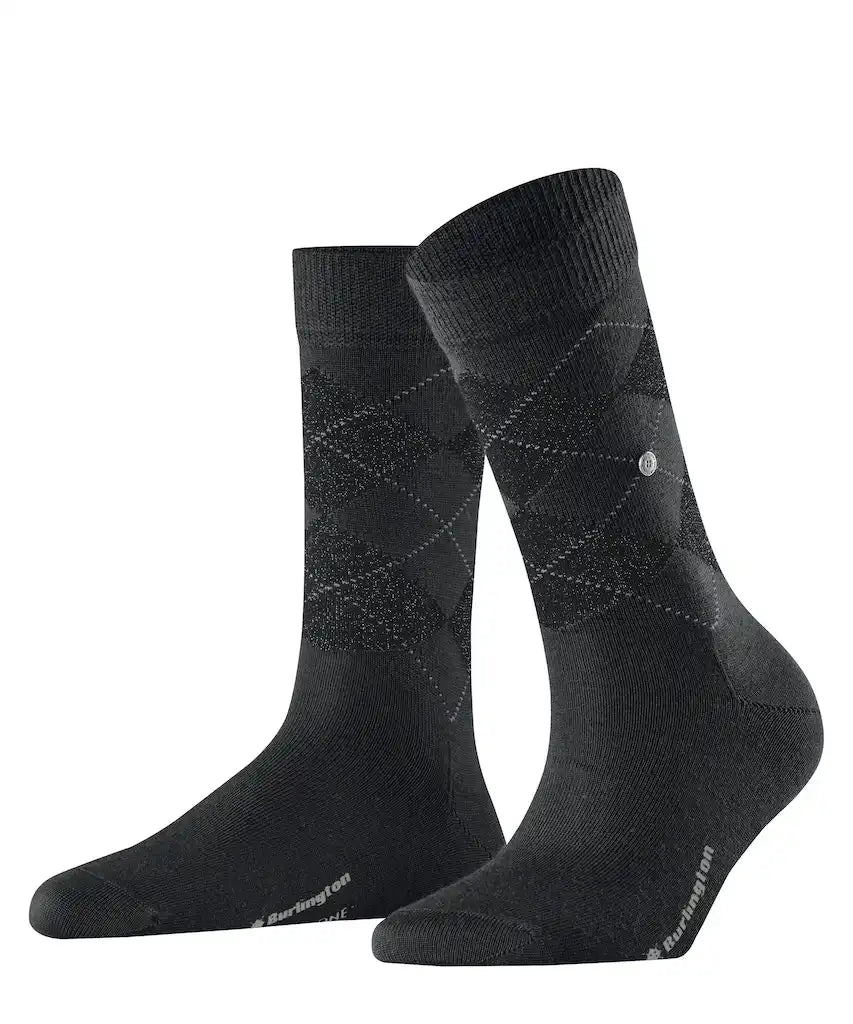 Burlington Wollen dames Lurex sokken - Marylebone - Merino wollen sokken met glitter