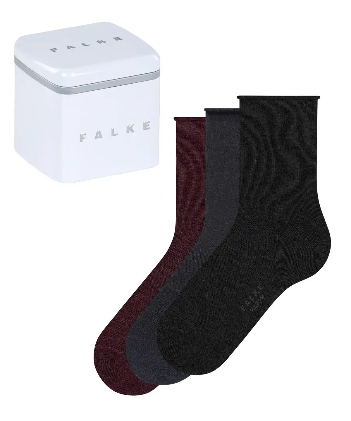 FALKE 3-paar Happy dames sokken - Cadeauverpakking - Multipack katoenen vrouwen sokken