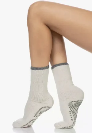 FALKE Warme Anti slip sokken dames - Cuddle Pads - Huissokken met grip - Merino wollen warme Bedsokken - slaapsokken