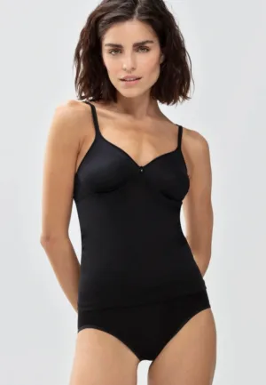 BH hemdje - Bra Top zonder Beugel - Viscose bh en hemd in een zonder vulling - Wit - Zwart