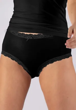 3-pack dames Taille slips - Kanten modal dames onderbroek - Katoenen kruisje