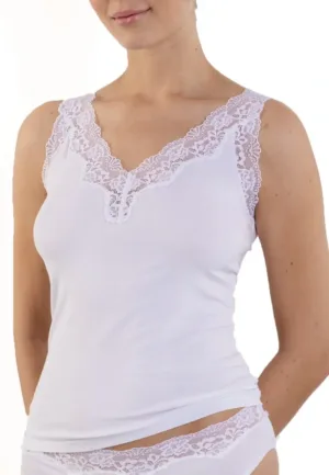 Dames hemd kant Modal - brede bandjes - Dames onderhemd - Singlet