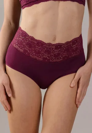 Nina von C dames taille slip Modal kant - Comfortabele kanten hoge dames onderbroek - Huidvriendelijk