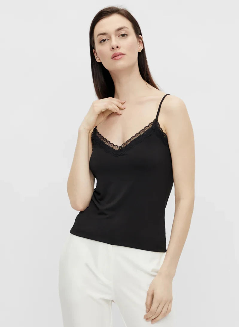 Dames hemd kant - Lace singlet kate - Kanten dames onderhemd - Microfiber singlet