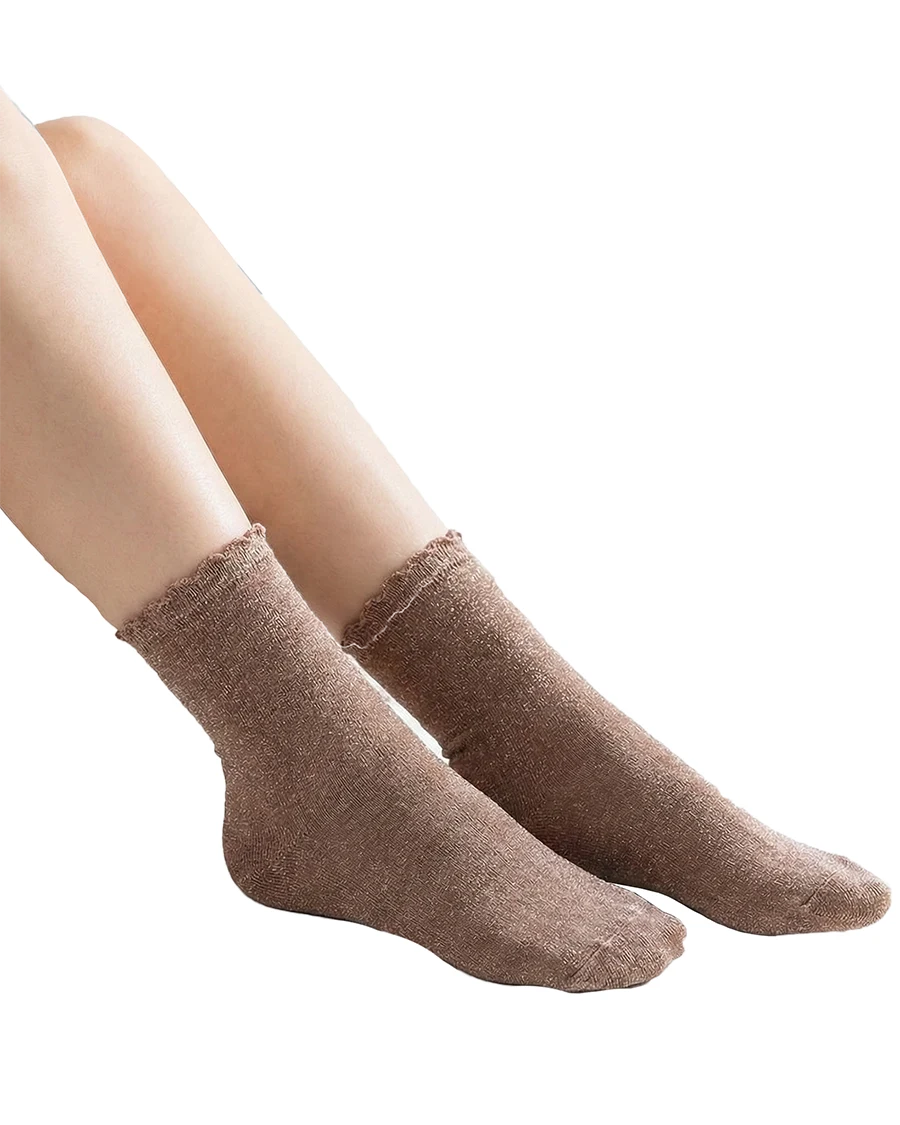 Dames sokken 1-pack - Glitter - Katoenen Lurex sokken - Glitter