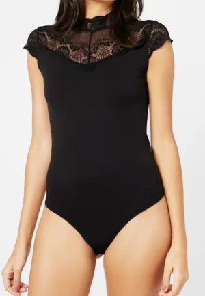 Kanten body - Naya Bodystocking - Mouwloze microfiber kanten lingerie body
