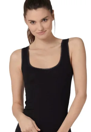 2-pack dames hemden GO brede band - Biologisch katoenen dames onderhemd - Ronde hals