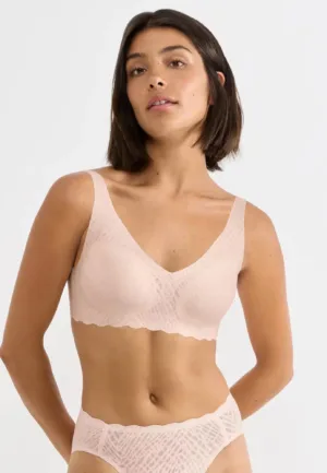 Sloggi Zero feel Soft Bra Bliss - Naadloze BH top - Kanten bralette met brede bandjes
