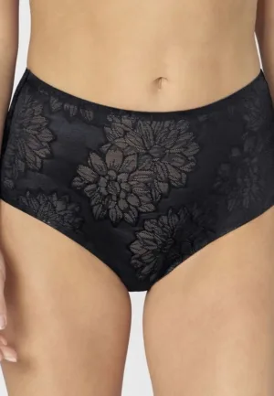 Fit Smart Maxi Slip Zwart - Vrouwen taille onderbroek - Kanten slip