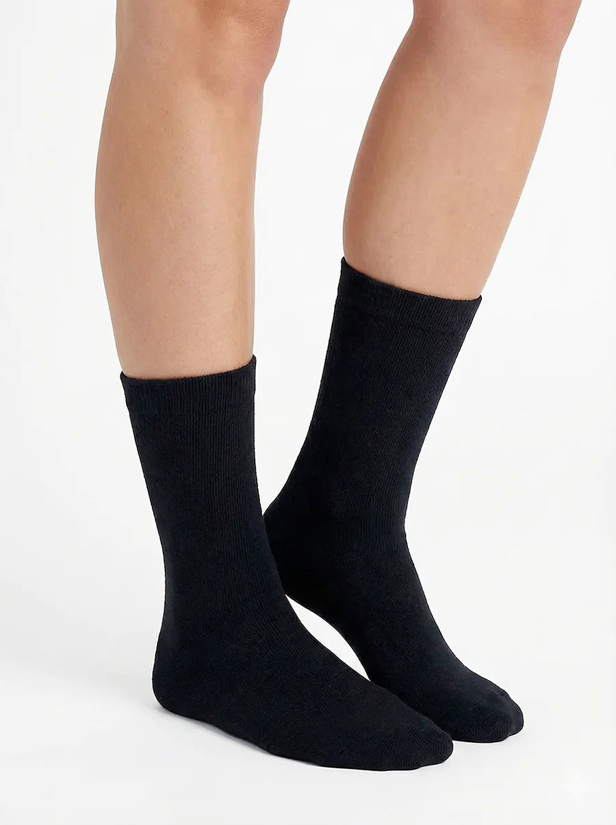 Teckel 2-paar Badstof sokken dames - Geheel badstof - Warme winter sokken - Huissokken