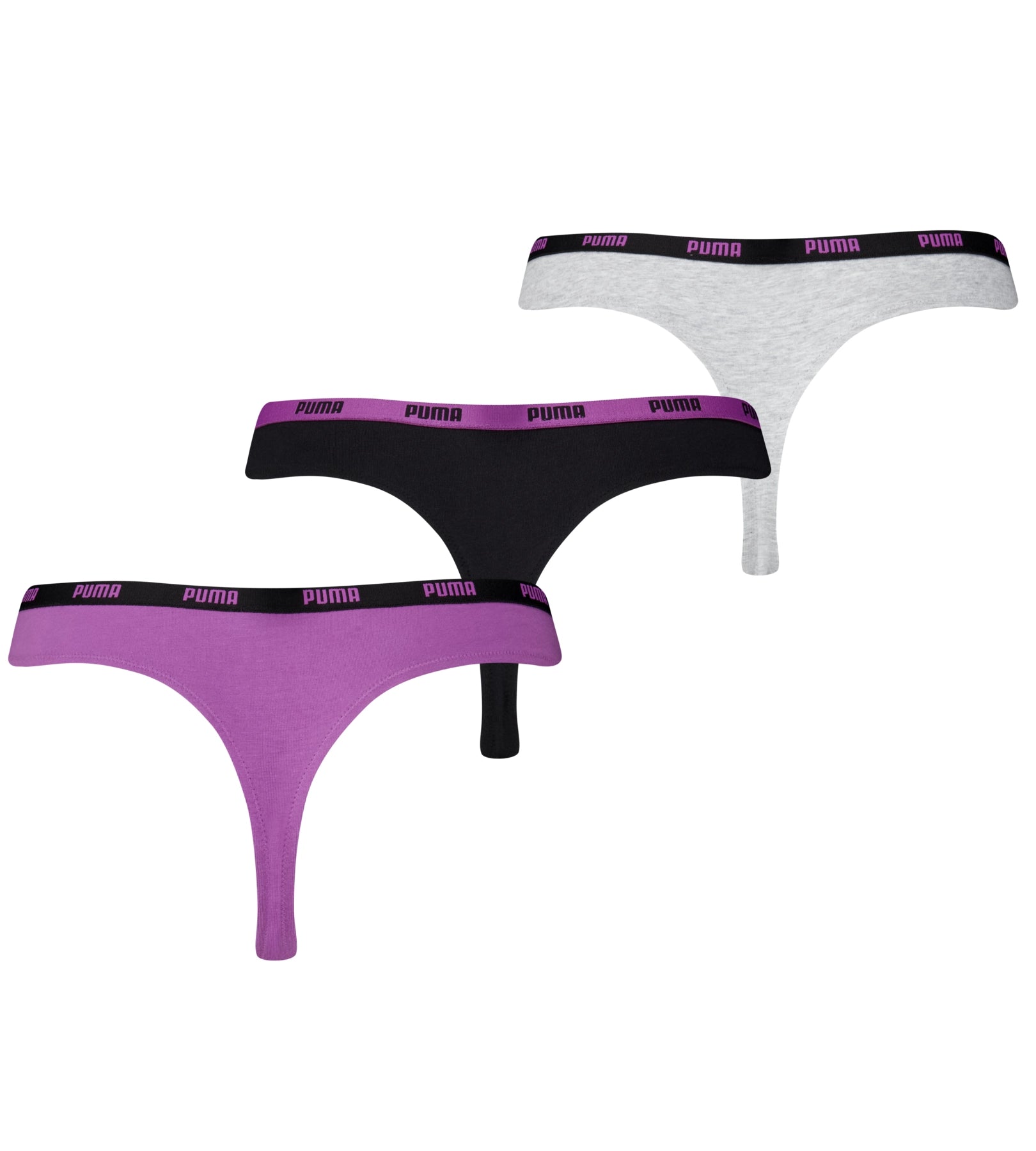 3-Pack dames strings - Katoen vrouwen strings Zwart - Wit - Combi