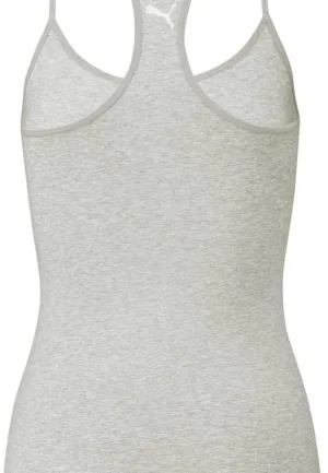 Dames hemd Racerback - Tank top - Wit & Grijs - Vrouwen onderhemd modal - katoen - Spaghetti bandjes