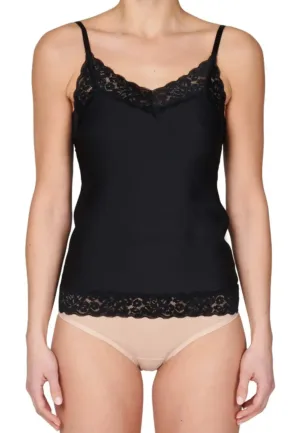31912 Secrets dames hemd kant - Spaghetti bandjes - Kanten Naadloos dames hemd microfiber - lingerie top